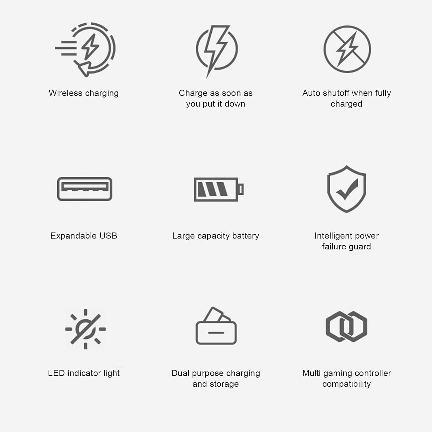 Fast Charging, Wirelesss Gaming Controller Charger Station for Series X S for S X Elite Controller, Compact Portable Design, 1400mAh Rechargeable Battery, Charging Dock - Image 3