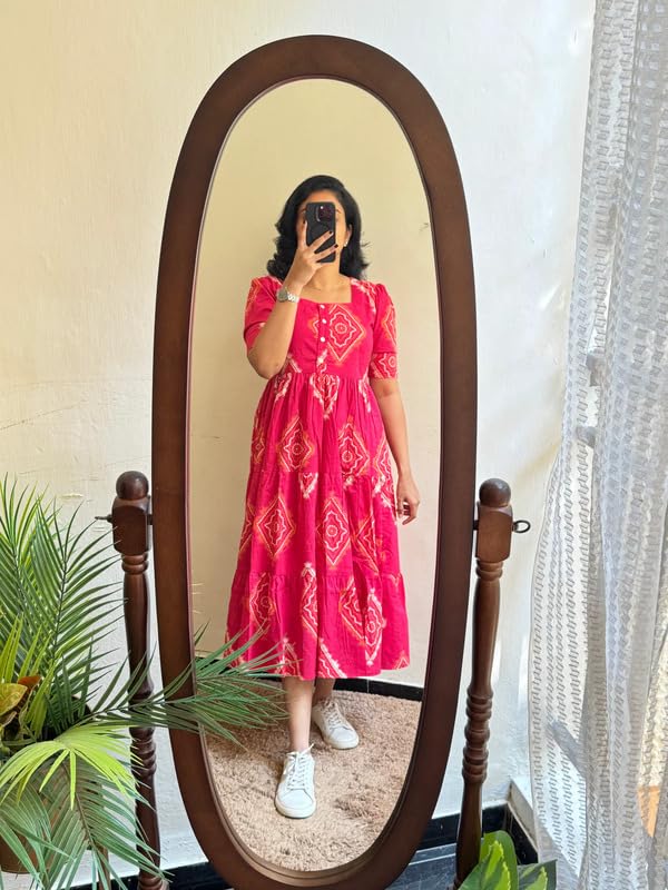 Image of Women's Rayon Printed Anarkali Kurta for Women and Girls, Regular Wear
