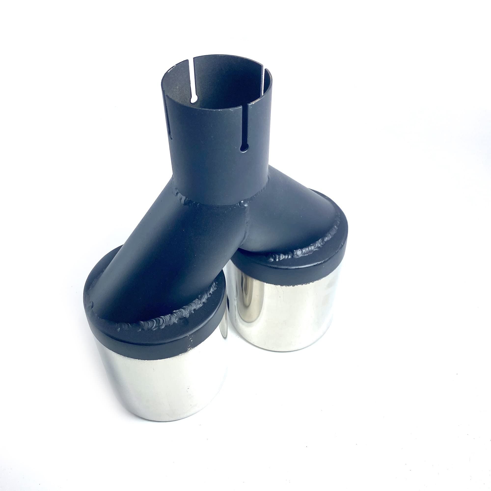 per BMW per Benz per Honda 1 Pz Punta di Scarico Universale in Acciaio Inox Punta del Tubo del Silenziatore di Scarico Doppio Tubo Scarico (Size : 57 in 89 out)