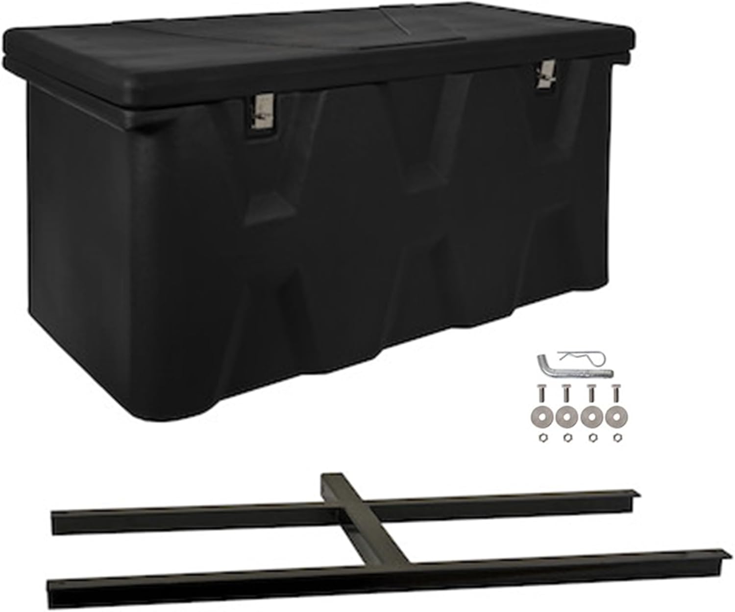 Buyers Products 1707020 Poly Hitch Mounted Cargo Carrier - 17 Cu Ft Waterproof Storage Box, 300 lb Capacity, Fits 2" Receiver, Made in USA