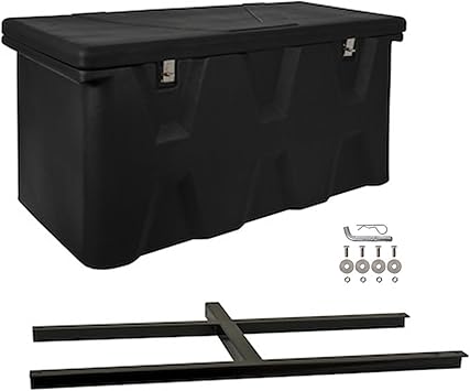 Buyers Products 1707020 Poly Hitch Mounted Cargo Carrier, 23x51x26, Includes Polyethylene Chest, Steel Frame, 5/8in. Hitch Pin, Waterproof Truck Bed Storage & Tool Box, Fits 2 in Receiver, Made in USA