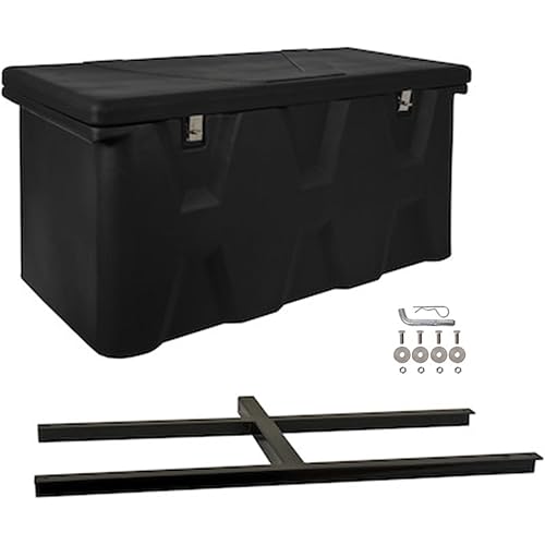 Buyers Products 1707020 Poly Hitch Mounted Cargo Carrier, 23x51x26, Includes Polyethylene Chest, Steel Frame, 5/8in. Hitch Pin, Waterproof Truck Bed Storage & Tool Box, Fits 2 in Receiver, Made in USA