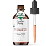 Organic Rosehip Seed Oil | 100% Pure, Cold-Pressed, Unrefined | USDA Certified Organic | Amber Glass Bottle with Glass Dropper | For Face, Skin & Hair - 1 Fl Oz