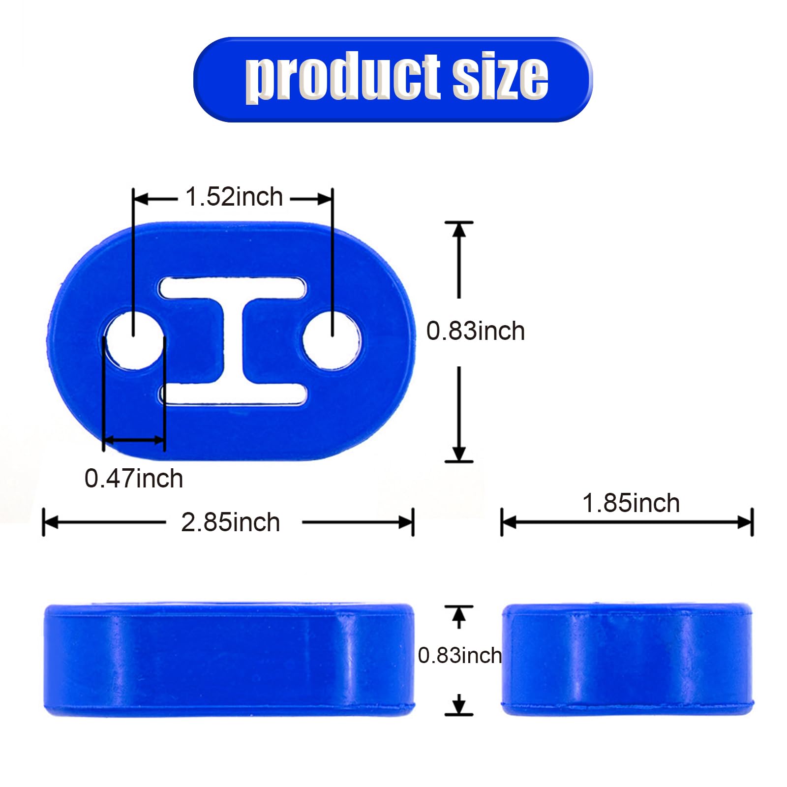 4 PCS Car Exhaust Pipe Support Bracket Rubber Dual-hole Exhaust System Muffler Suspension Ring Lifting Lugs Accessories to — view 2