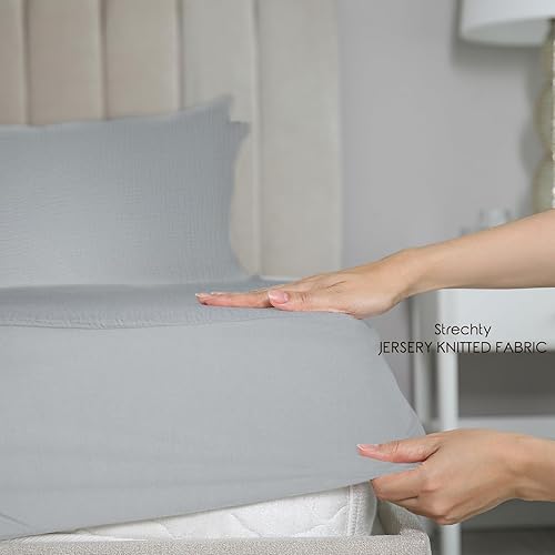 Miniatura 9 de Dormlony Juego de sábanas bajeras de muselina de algodón tamaño individual XL, suave y transpirable, 2 piezas (1 sábana bajera, 1 funda de