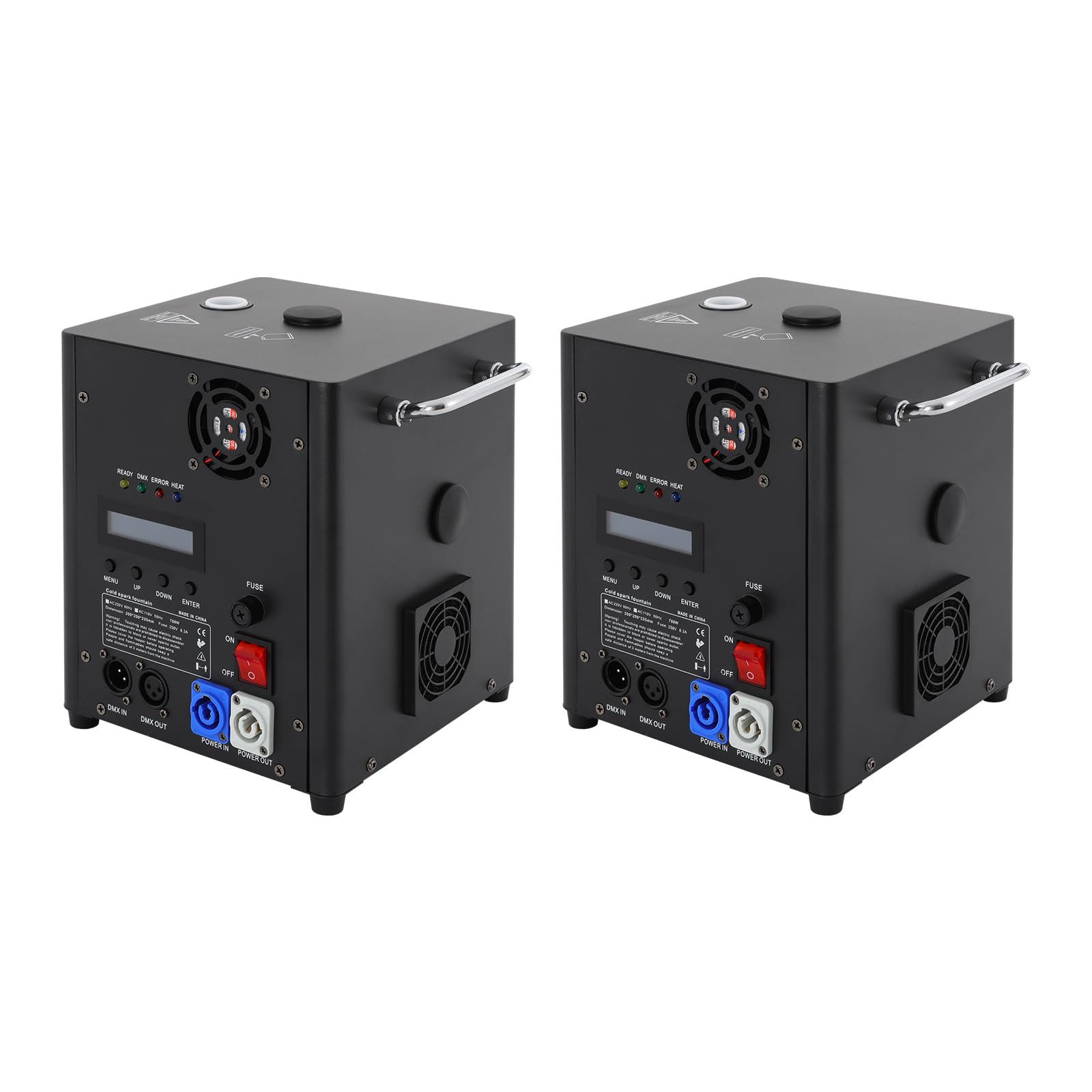 2 Stück Cold Spark Maschinen, 700W Pyrotechnikmaschinen, Elektronische Fernsteuerung Sparkler Pyrotechnik, Tragbares Funkenmaschine für Bühnen, Hochzeiten, Heiratsanträge