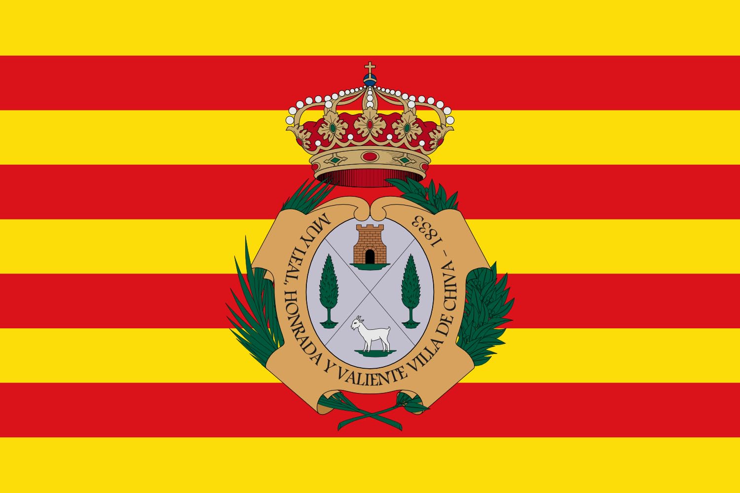Drapeau paysage Xiva Chiva Valencia pavillon horizontal géant