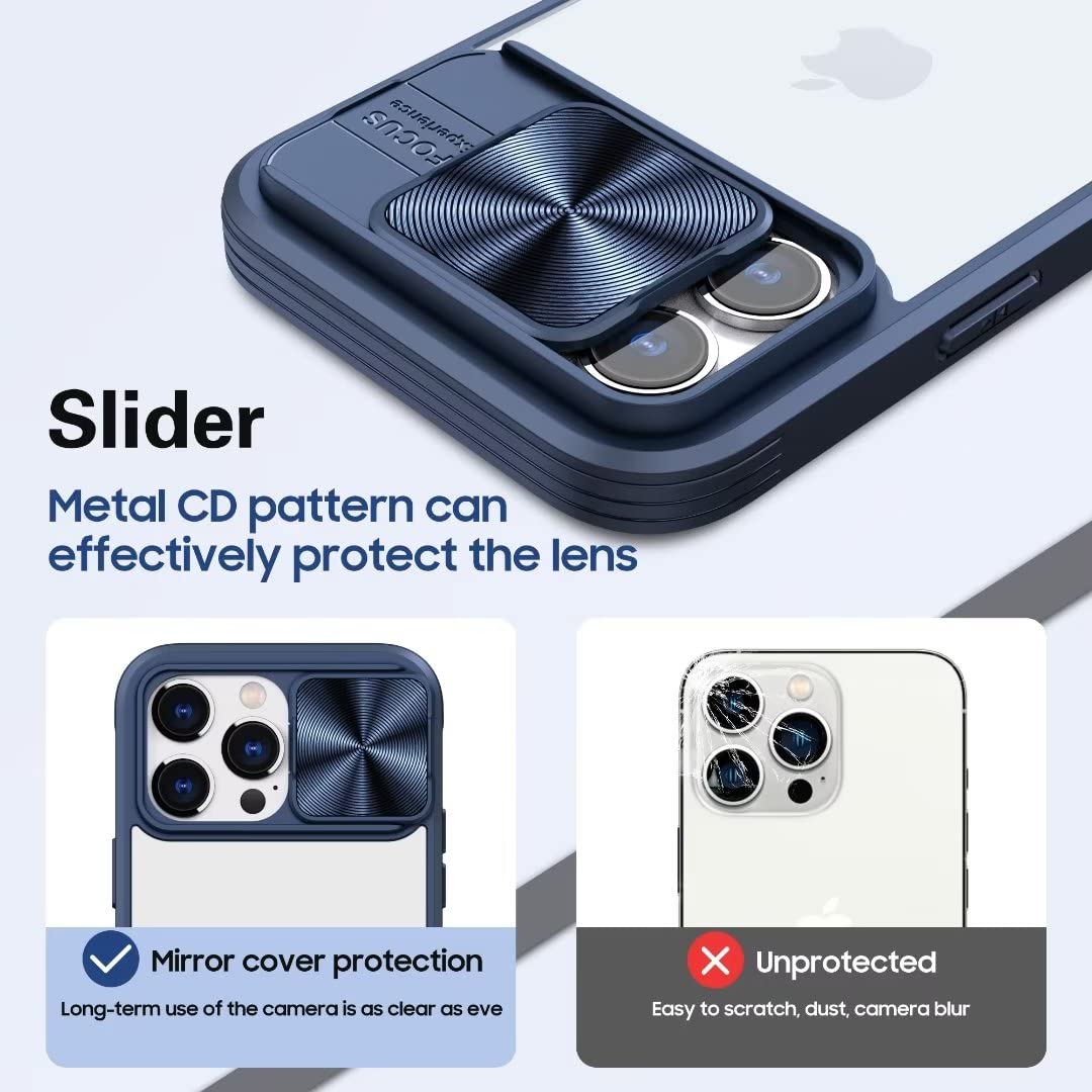 FMPCUON Custodia 3 In 1 Per IPhone 11 Pro Max – Cover Scorrevole Con Protezione Fotocamera, Trasparente, Viola E Giallo