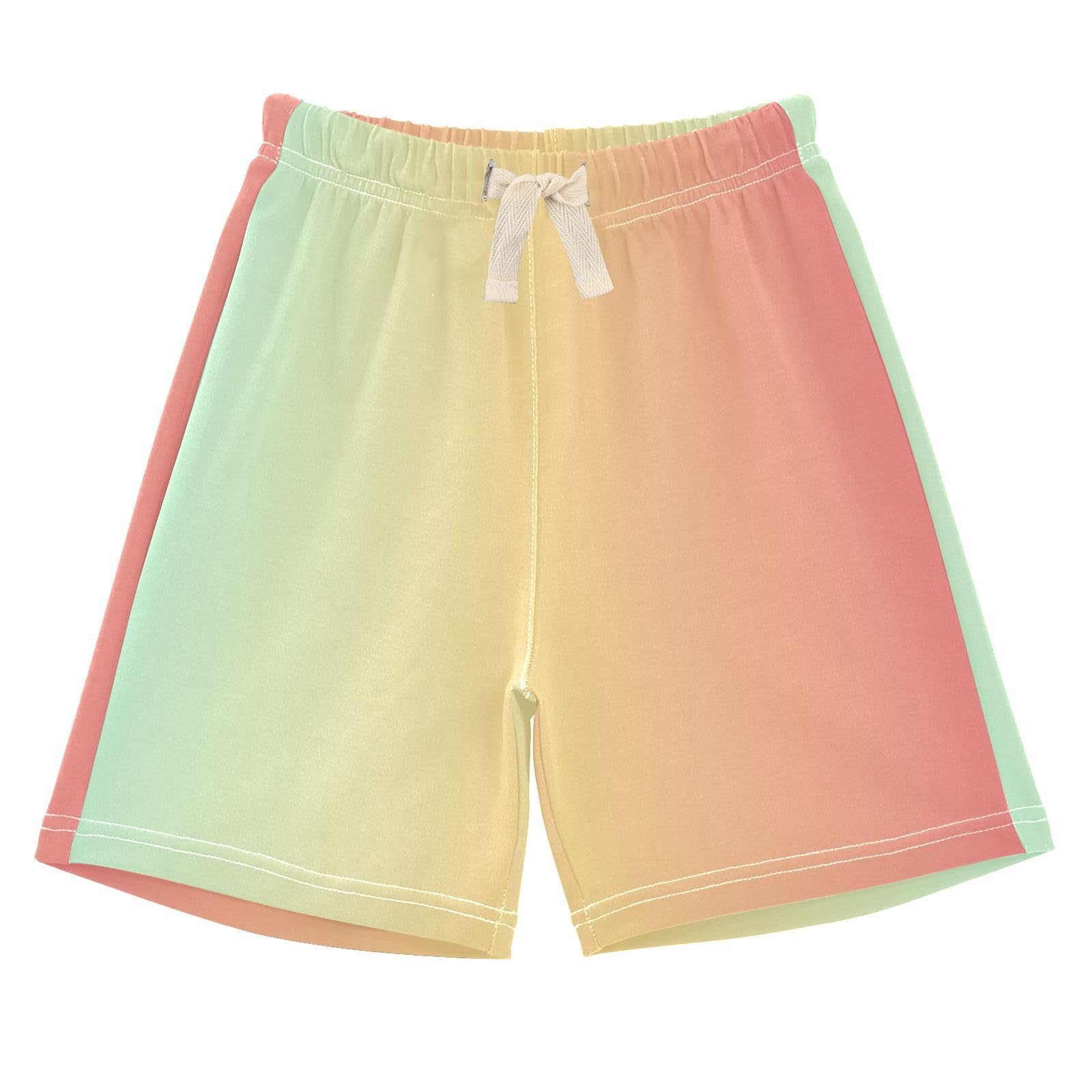 J JOYSAY Yellow Pink Gradient Toddler Baby Boy Shorts Pull-On Shorts Bottom with Drawstring Elastic Waist Baby Shorts Bottoms for 2T Baby Boys