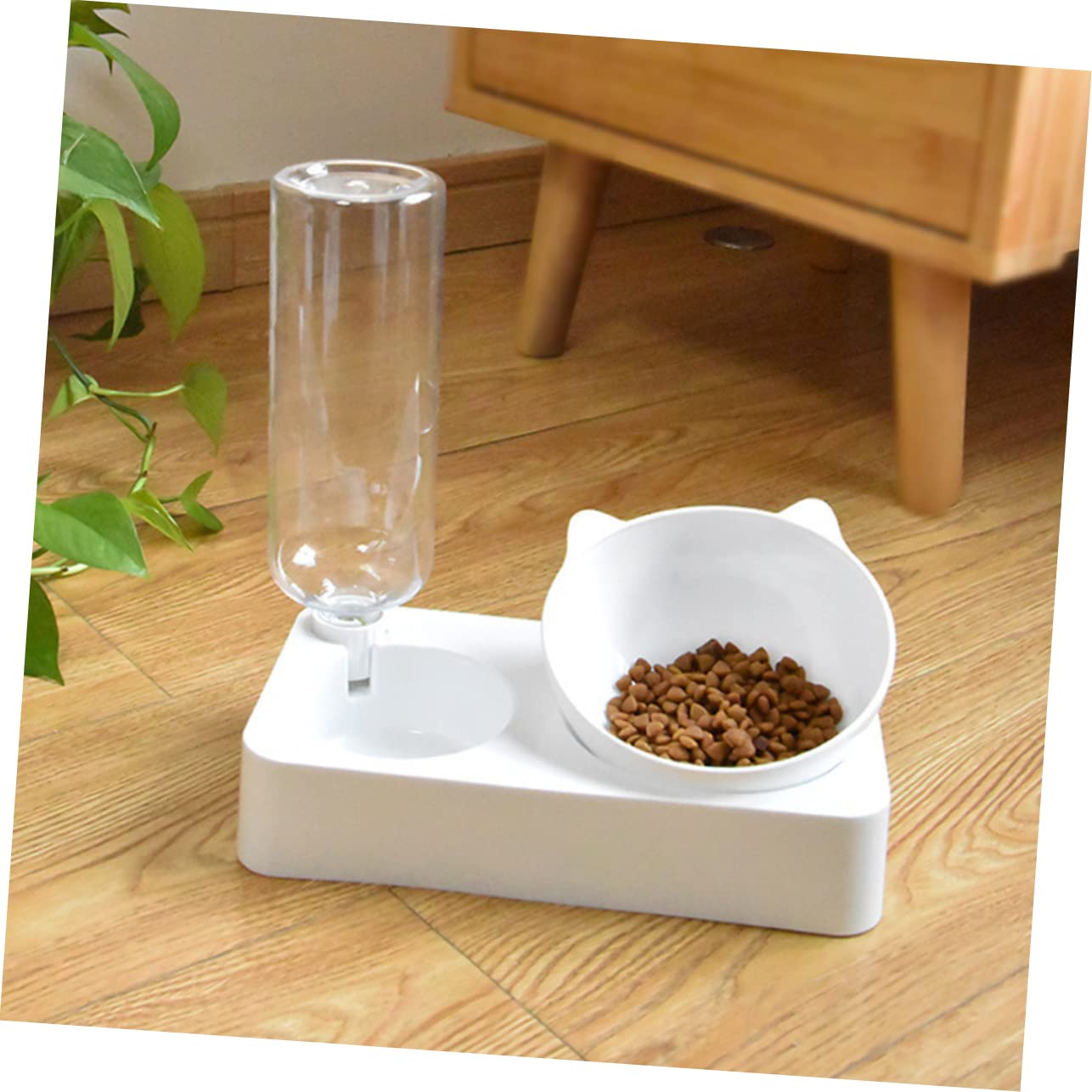 Ciotola Rialzata Anti-rovesciamento per Gatto e Pet in Pp | Bianco, Design Ispessito, Bevande e Pappa Quotidiane, 1 Pezzo per Casa