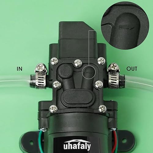 Miniatura 2 de Bomba de agua dulce de 12 V CC con 2 abrazaderas de manguera, bomba de diafragma de 12 voltios, bomba rociadora autocebante con interruptor de