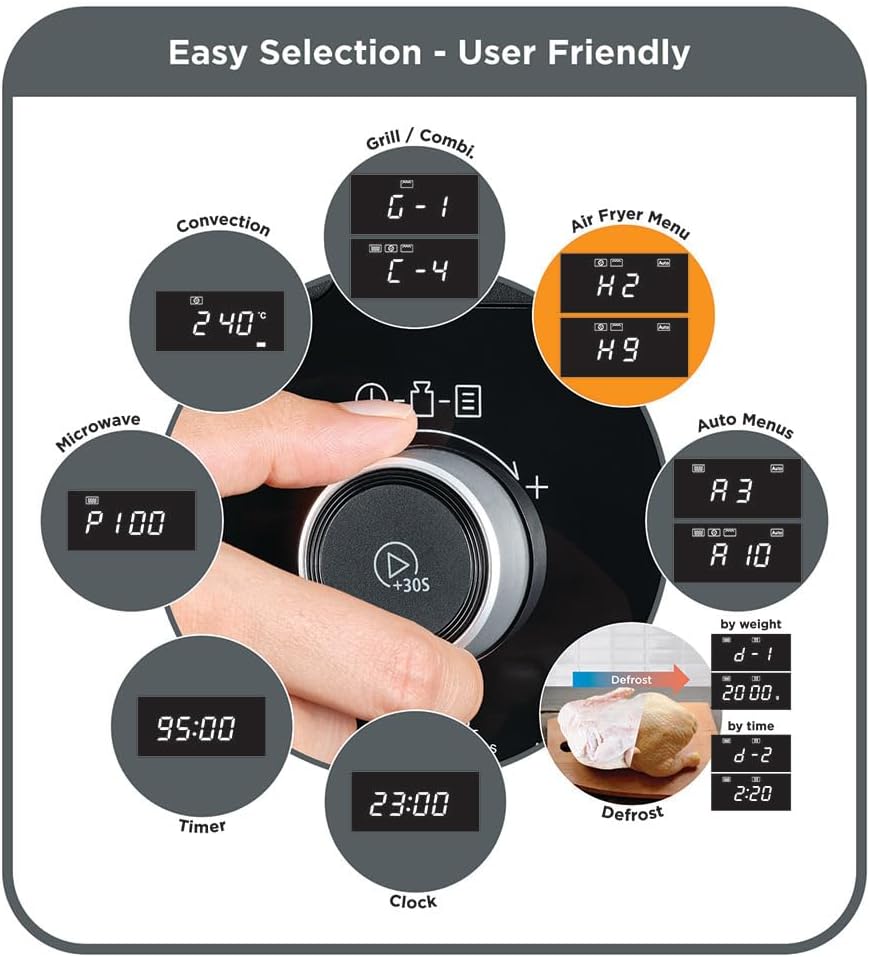 Hand operating the control panel of the BLACK+DECKER MZAF2910-B5