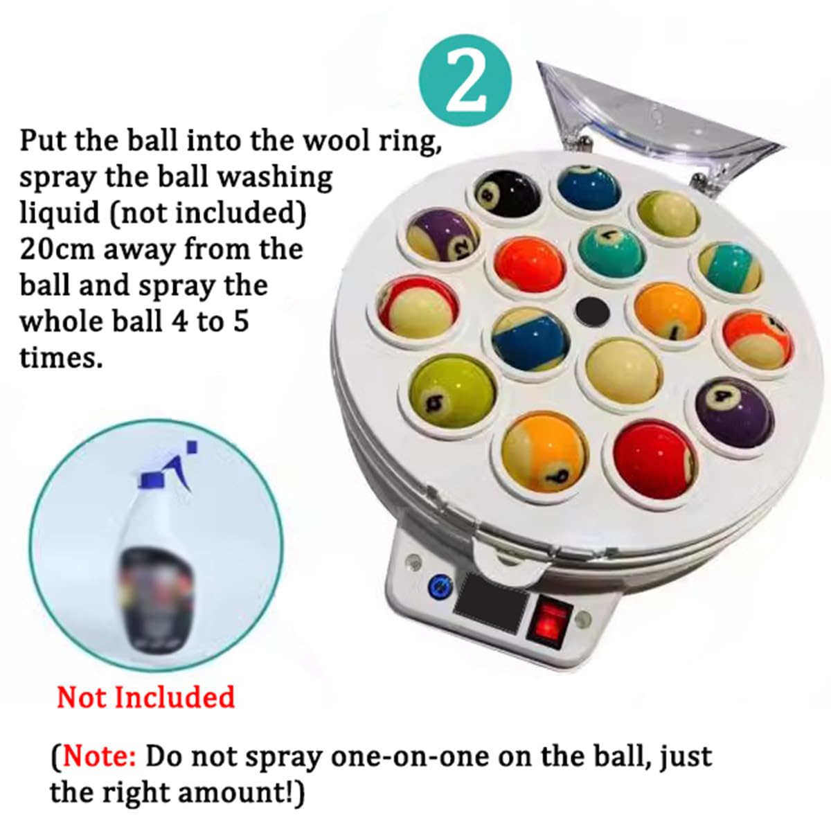 Pool Ball Cleaner Polerka 16/22 Kule Automatyczny zestaw do czyszczenia bilarda z elektromechanicznym systemem chłodzenia (kule bilardowe nie wchodzą w skład zestawu),16balls