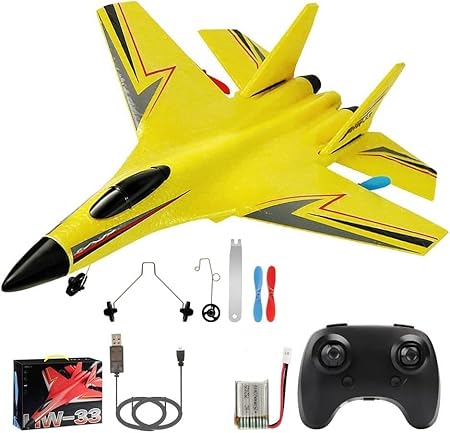 SUPER TOY 2.4GHz 2 Channel Remote Control Jet Fighter Aeroplane Foam RC Glider Flying Toy with Rechargeable Battery