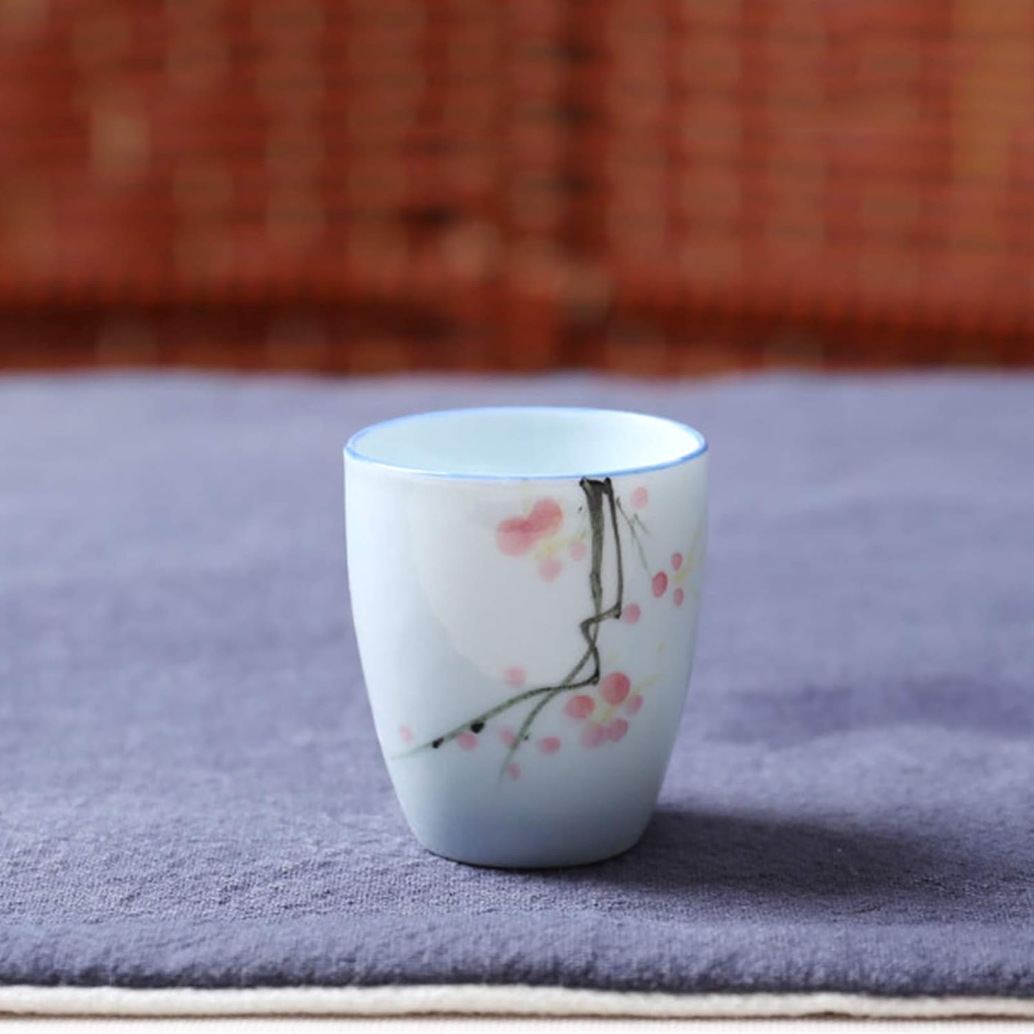 Japanese Sake Cup Set 7 Piece Traditional Ceramic Crafts Cups with 1 Sake Serving Bottle and 6 Sake Cups,D,F,A