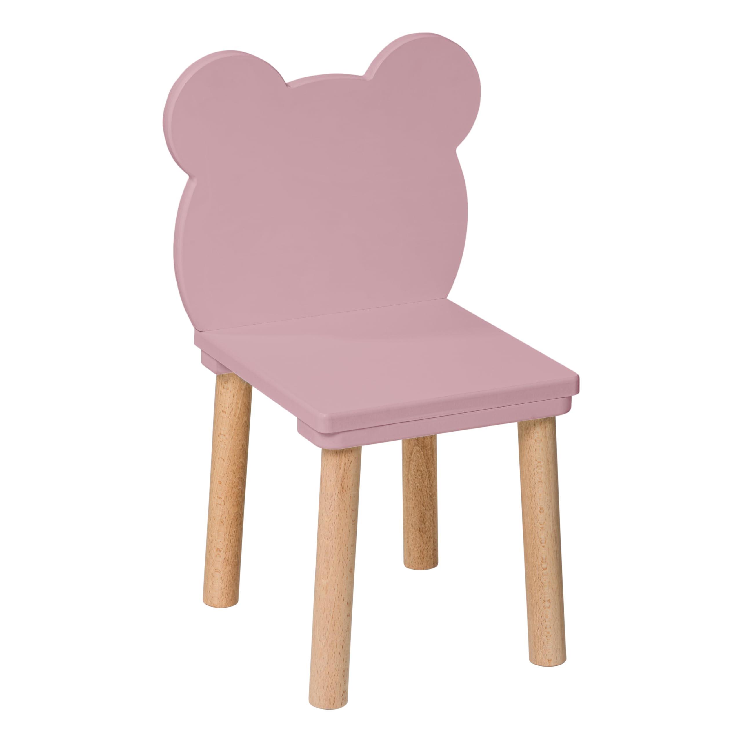 Sedia in legno per bambini con orso rosa Toddler Chair 2-7 anni