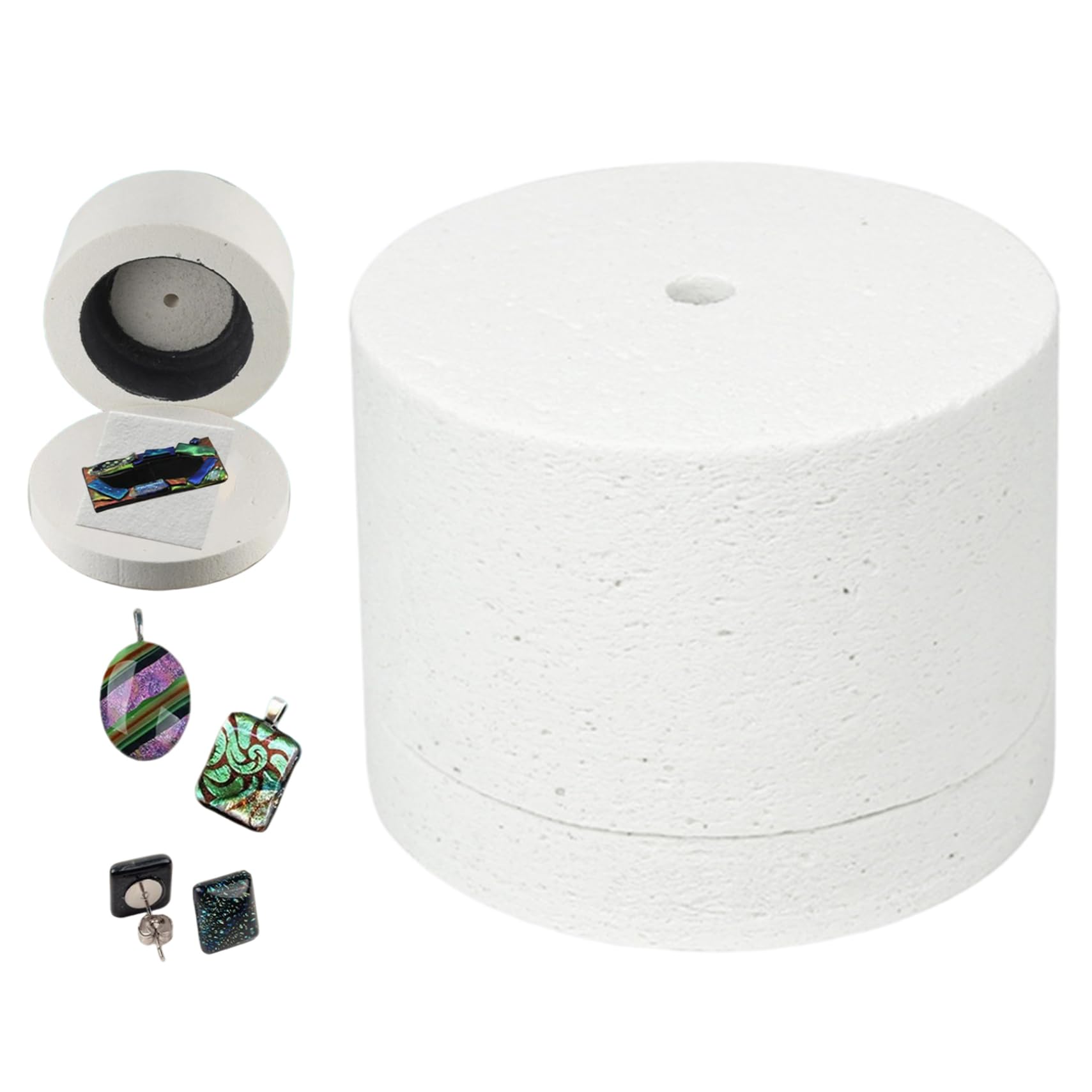 Peosaard White Microwave Kiln For Glass Fusing, Microwave Kiln For Pottery For Glass Fusing With Kilns Paper Jewelry Diy Tools At Home 4.7X3.3 Inch, For Pottery At Home