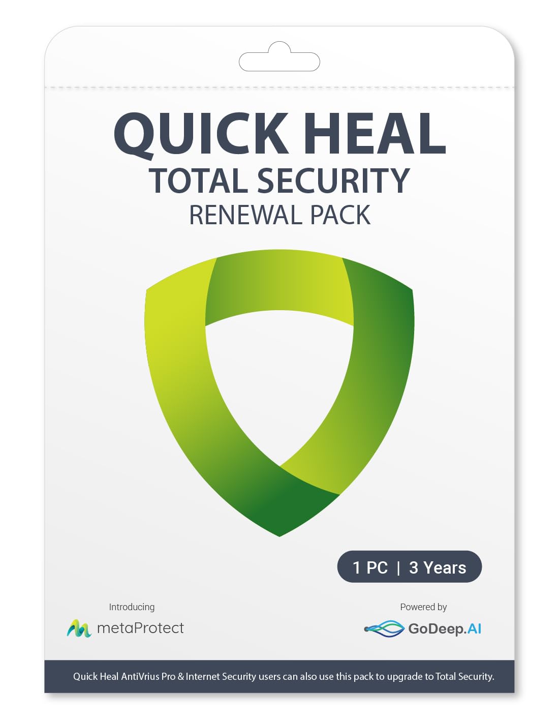 Quick Heal Total Security Renewal Upgrade Gold Pack – 1 User, 3 Year (CD)