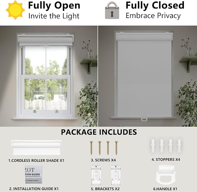 Cortina Roller Blackout Cordless 100% Opaco 31"x72" miniatura 5