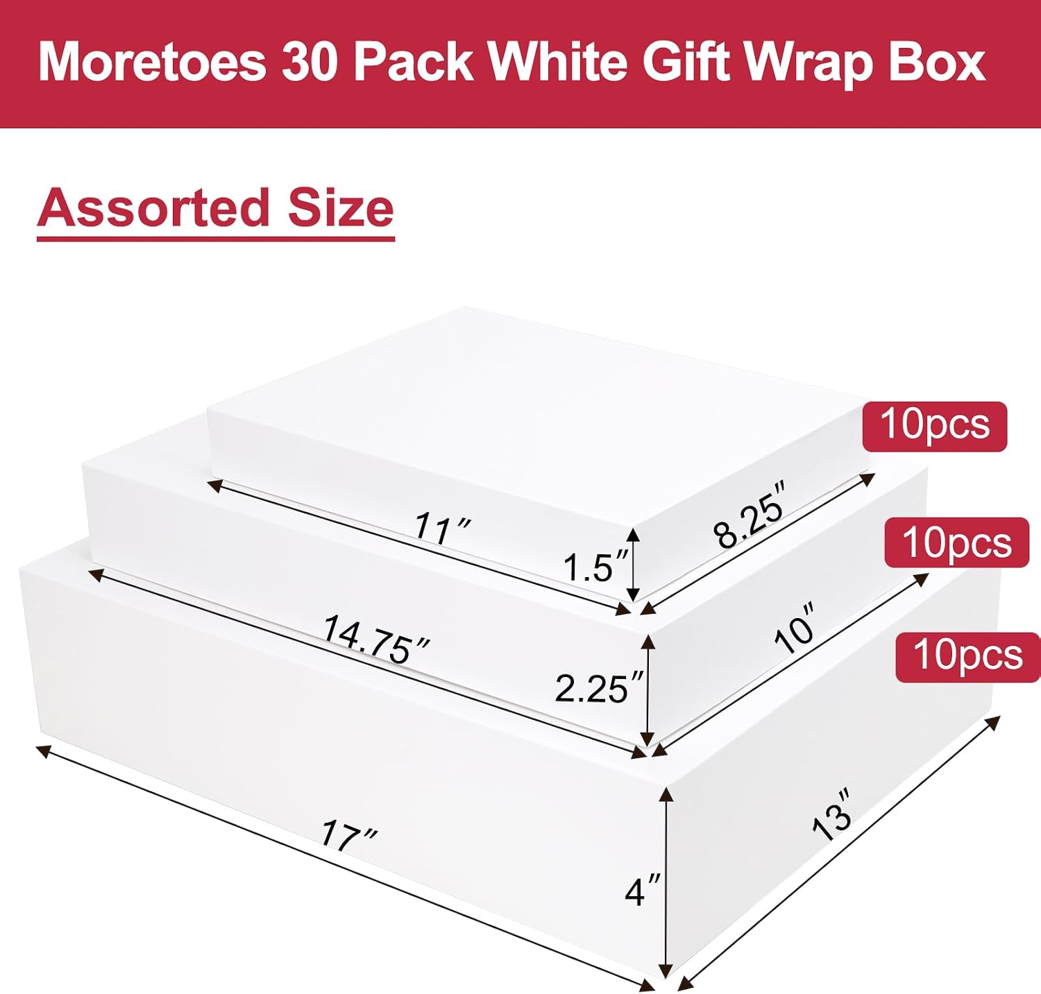 Moretoes 30 Scatole Per Torte Con Finestra - 30.5x30.5x15.2 Cm - Bianche, Ideali Per Pasticceria E Biscotti