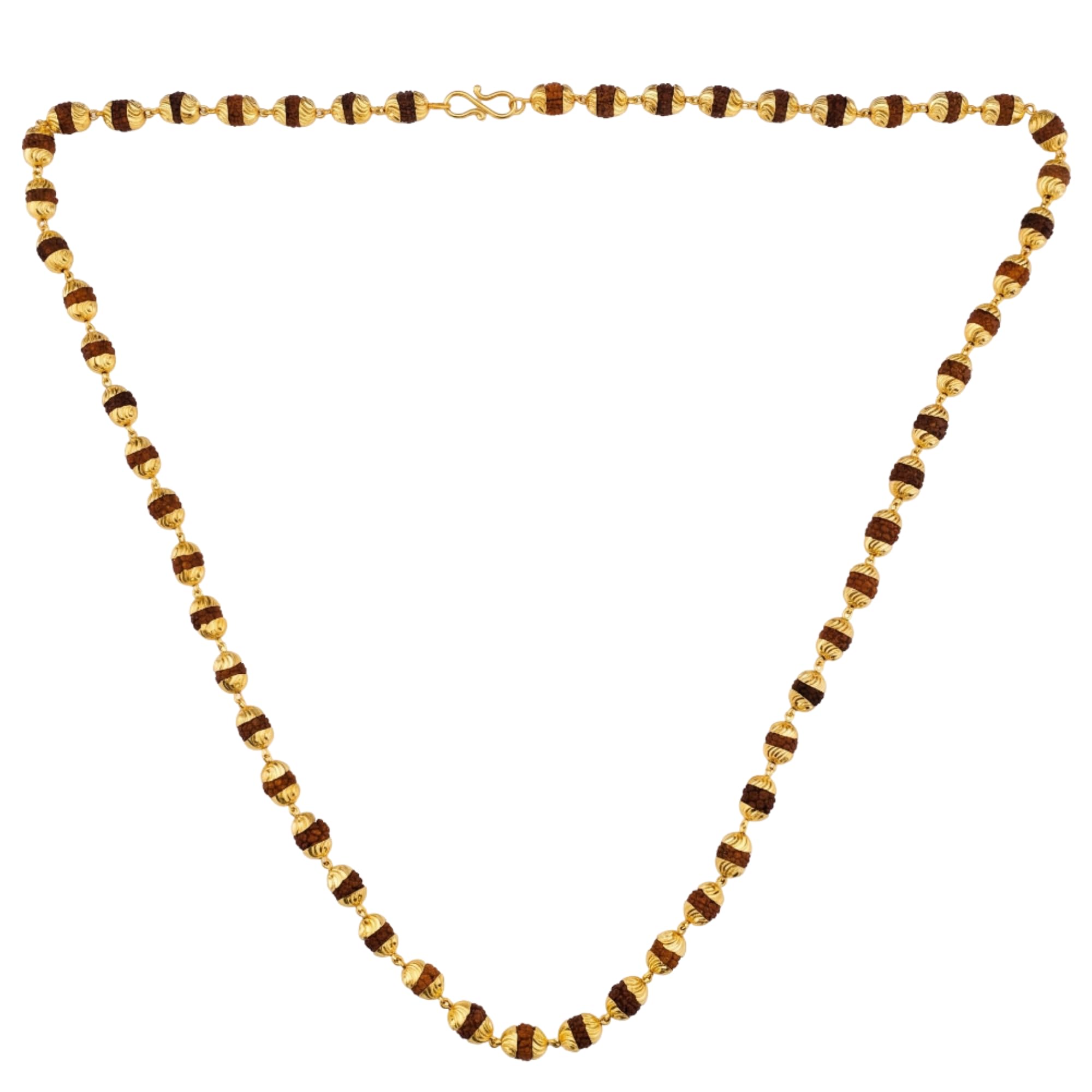 Premium Golden Beads Rudraksh Neck Chain Jewelry for Gents-image-13