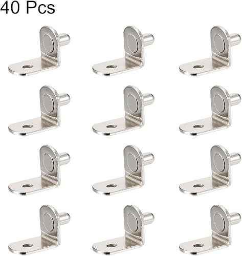 Miniatura 3 de uxcell Clavija de soporte para estante, soporte en forma de L de 0.197 in, estante de armario de muebles, clavijas de soporte con agujero, para