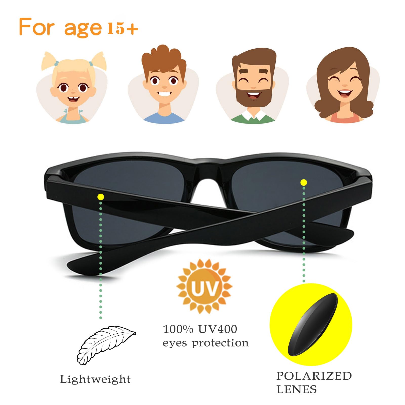 YQVIE Paquete de 20 lentes de sol para adultos, para hombres y mujeres, a granel, estilo retro de los años 70, 20negro, Large