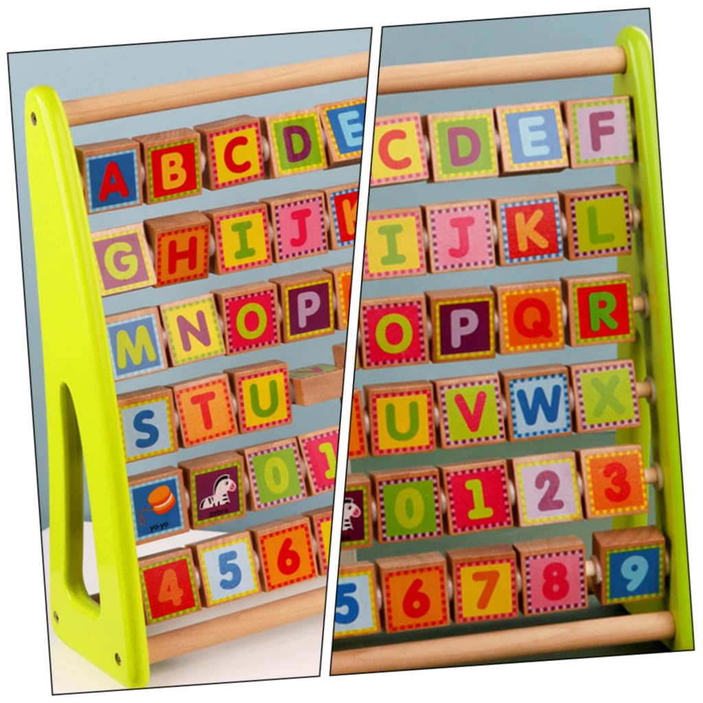 Toddmomy Lettere in Legno su Supporto Didattico Verde per Bambini | Giocattolo Educativo, Coordina Mano-occhio, Robustezza Elevata, per Bambini Piccoli