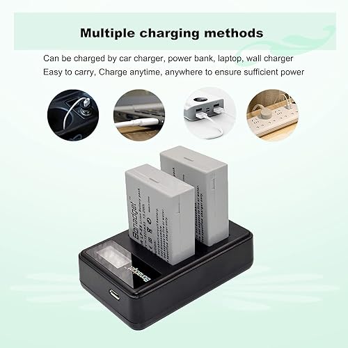 Miniatura 5 de Bonadget Paquete de 2 baterías LP-E8 y cargador dual LCD compatible con cámara digital Canon Rebel T3i T5i T2i T4i, EOS 700D 600D 550D 650D, Kiss X4