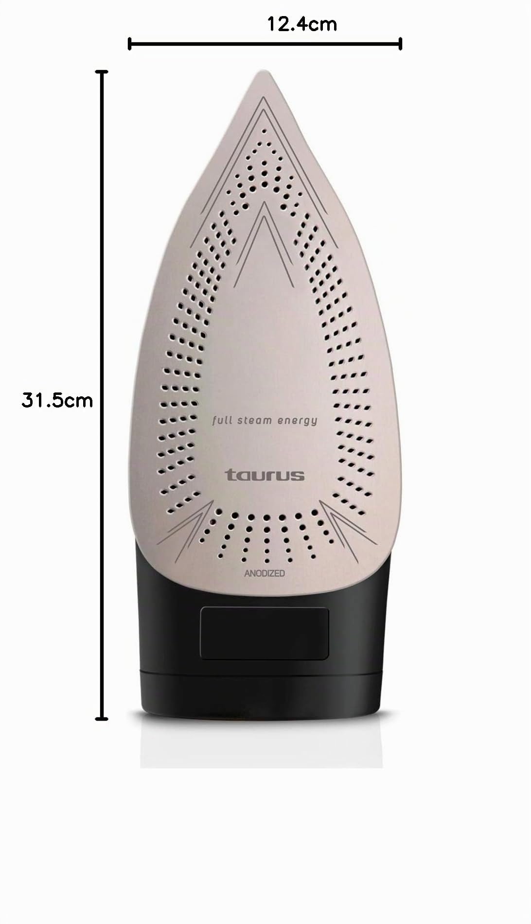 Taurus – Ferro da stiro a vapore Geyser Eco 3000,3000W,Colpo vapore 200 g/min,Punta di precisione,Regolazione vapore e temperatura,Piastra anodizzata ultra scorrevole,Nero