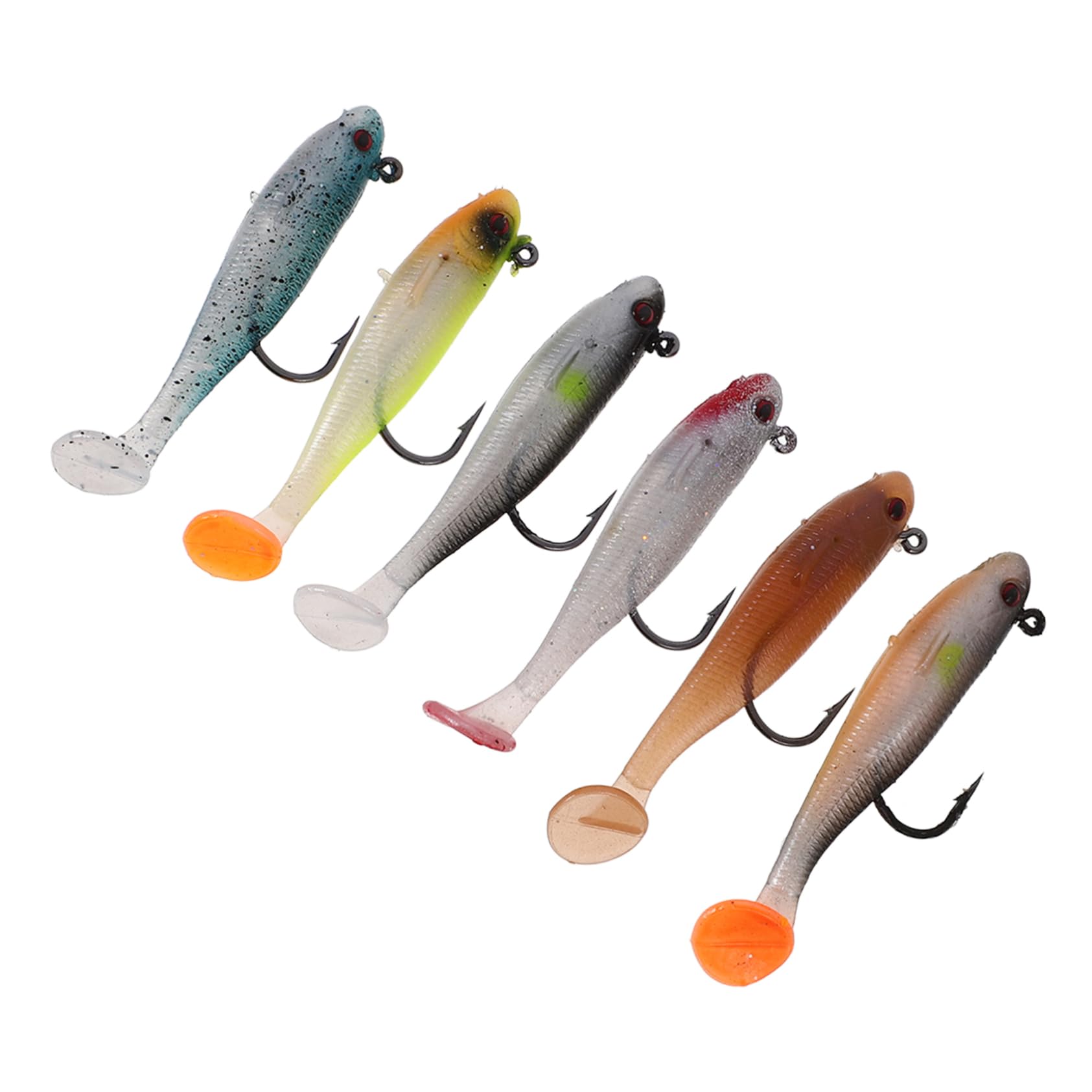 Hemobllo 12piezas Señuelos De Pesca Reutilizables Artificial Brillantes para De para Ríos Lagos y Arroyos