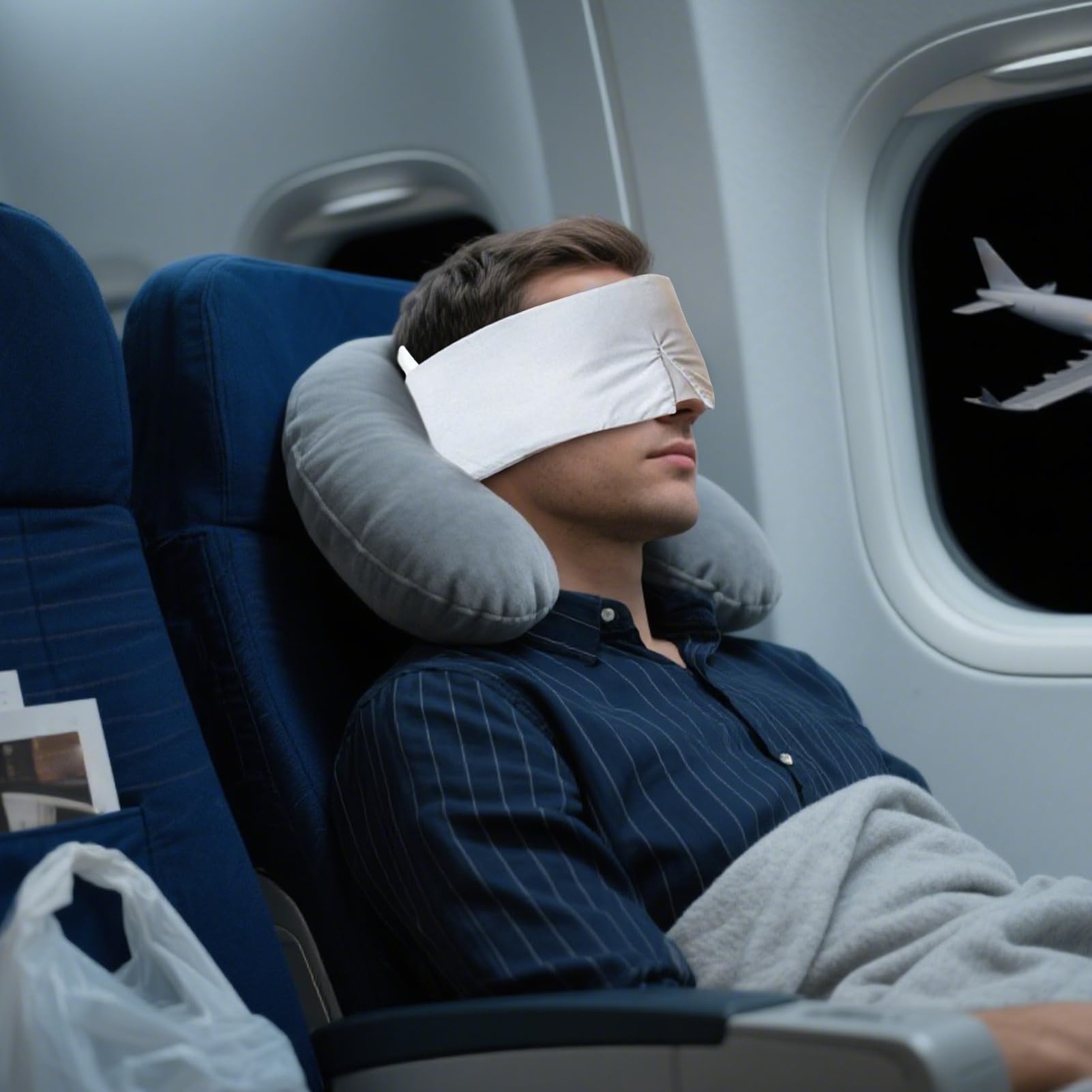 Maschera Occhi Maschera Oscurante da Viaggio | Maschera Nera Traspirante con Cinturino Regolabile per Sonno Ufficio Casa Viaggio Relax Yoga
