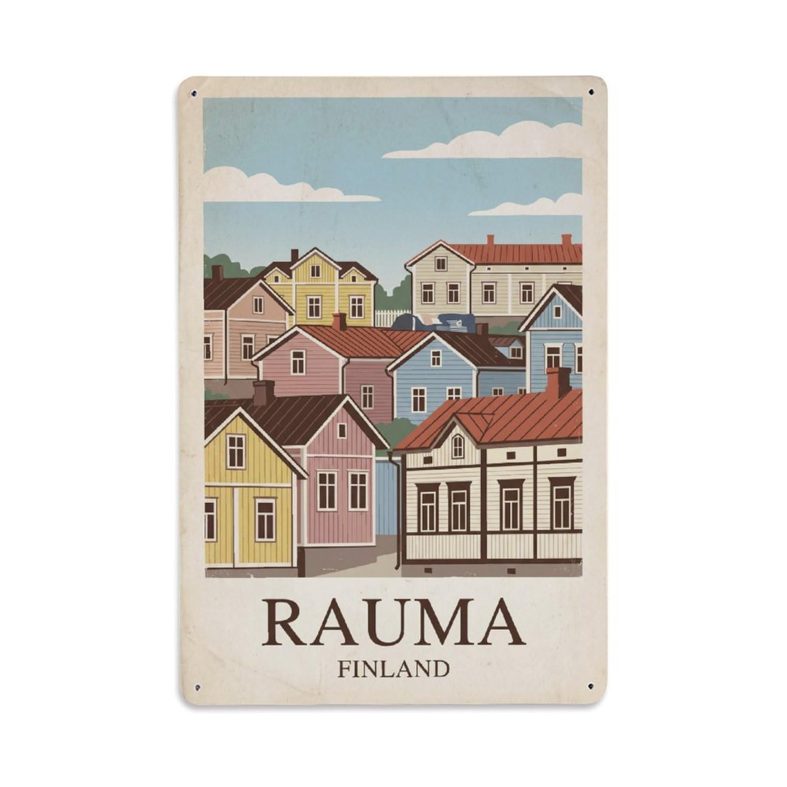 Finland Rauma Travel Metal Tin Sign