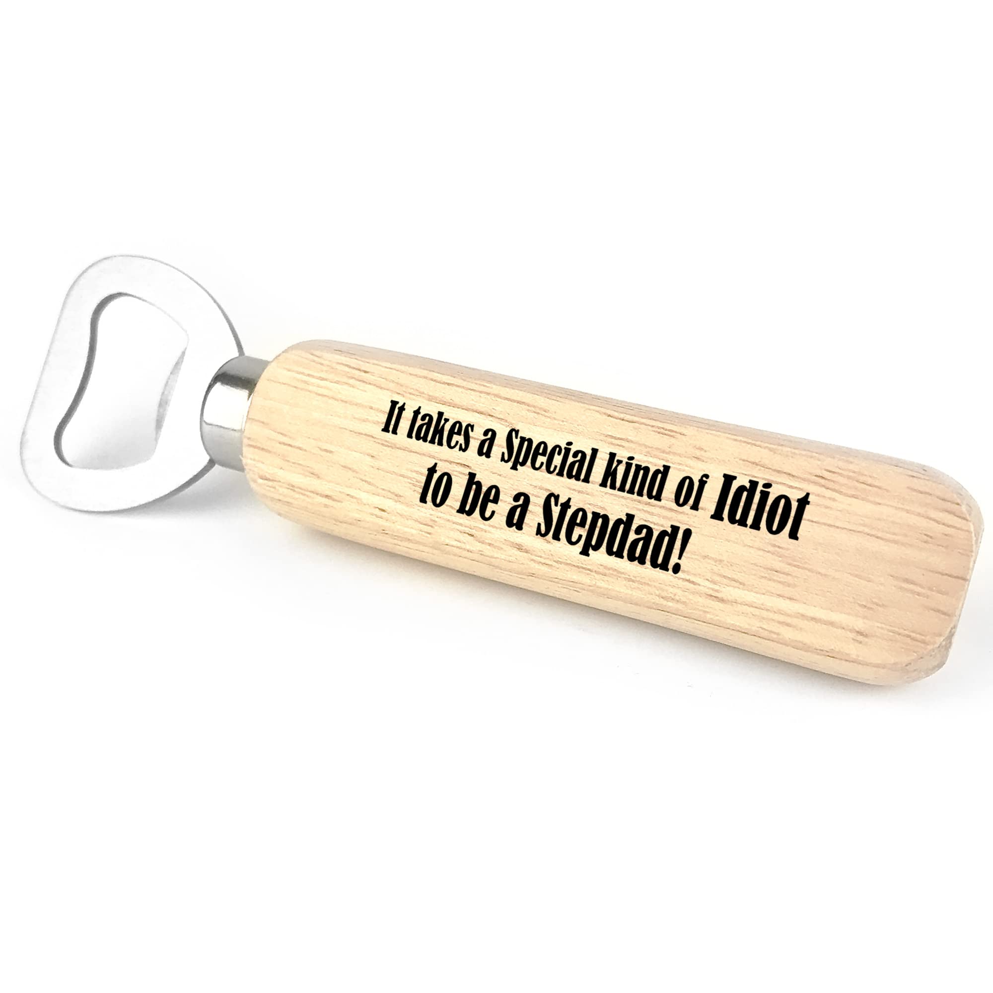 Funny Gift for Stepdad Birthday Christmas Wood Bottle Opener Gift for Him Thank You