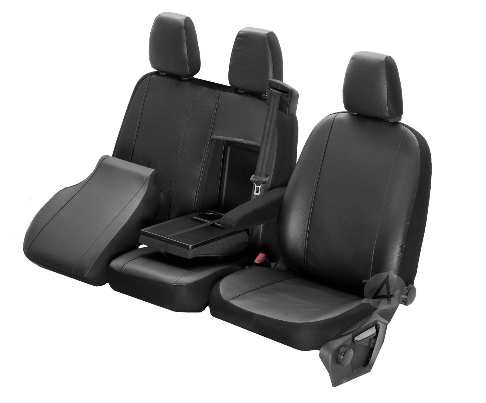Z4L VIP Sitzbezüge Hochwertiges Kunstleder geeignet für Toyota Proace - 100% Passgenau, 3 mm Polyurethan-Schaum, Dreischichtiges Material, Futter Verstärkt