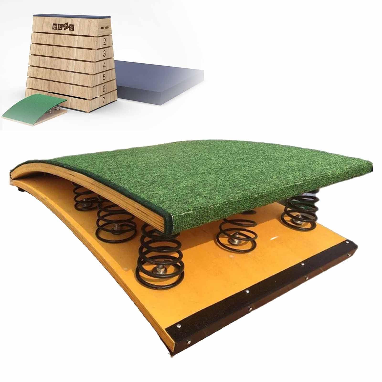 XUFWANYE 2/4/6/9 Springs High Jumps Spring Board for children/adults, Athletics Field School Elastic Board, Vaulting Training Equipment Jumping Aid Board, for Outdoor Training 4Springforchild