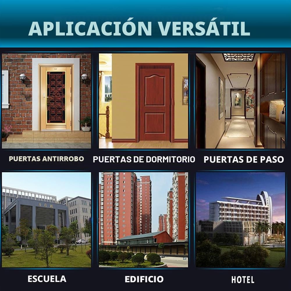 Cerradura De Puerta Externa Con 5 Llaves Para Pestillo Nocturno, Puerta Corrediza De Empuje, Lugar De Trabajo En El Hogar (Abierto A La Derecha)