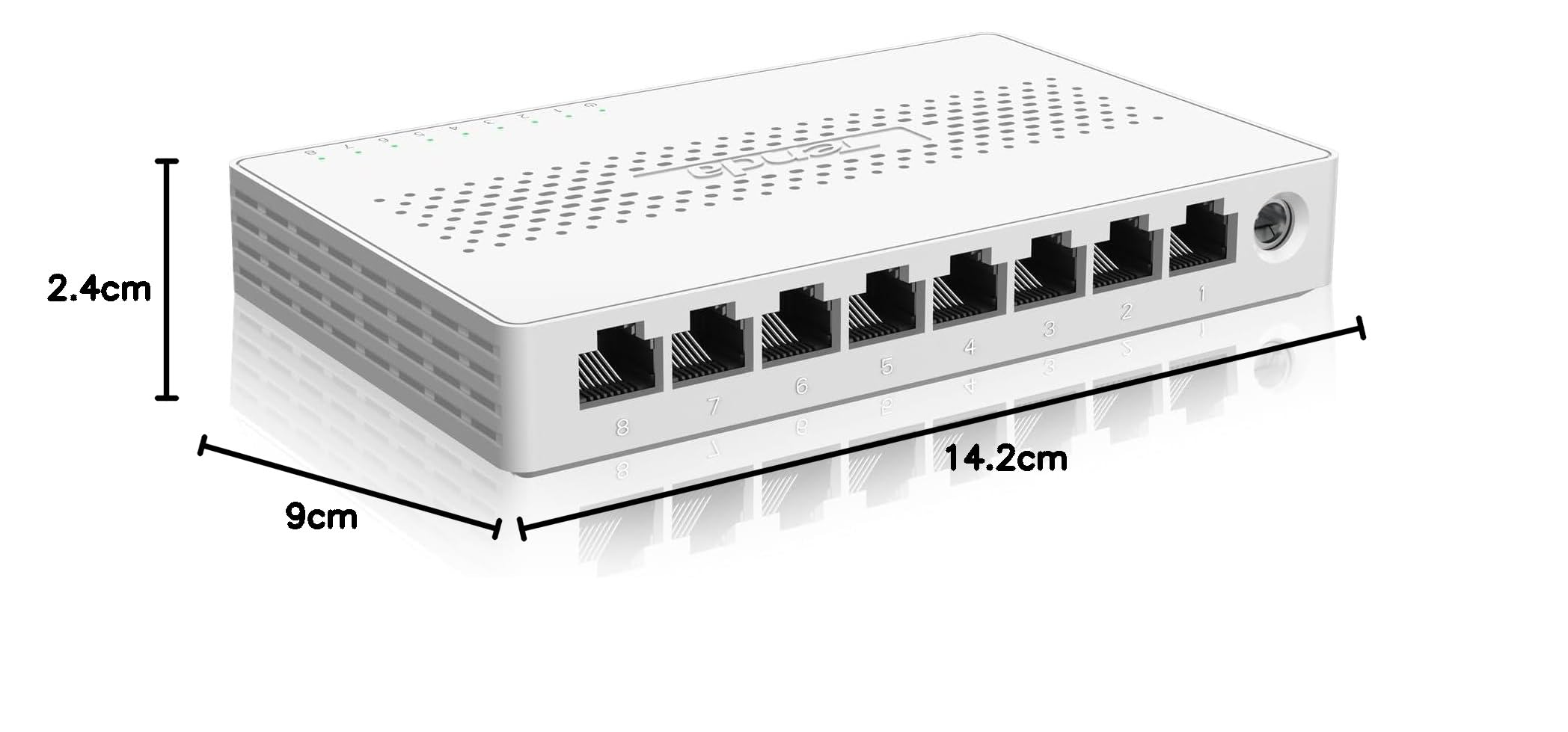 Tenda SE108 2.5 Gbit Switch 8 Port, Unmanaged 2.5GB Netzwerk Switch LAN Splitter (Plug-and-Play Ethernet Switch, Lüfterlos, Desktop-/Wandmontage, Ideal für 2,5G NAS, Server, WiFi 6/7 AP, Gaming-PC)