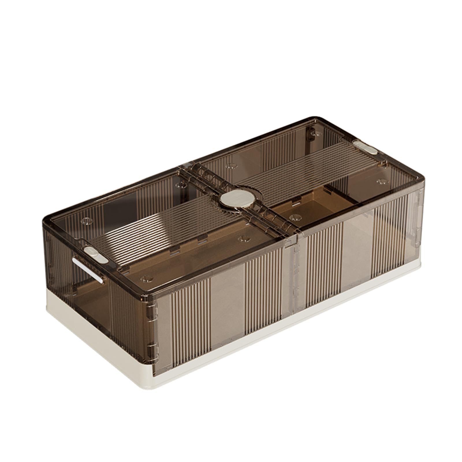 Große Unterbett-Aufbewahrungsboxen, Kunststoff, faltbar, mit Deckel, staubdicht, Unterbettkommode, Organizer für Kleidung, Bettdecken, Decke, Bettwäsche, 100 x 50 x 25 cm, Grau, 2 Stück