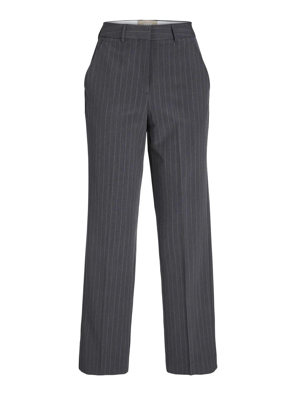 JJXX Women's JXMARY Striped HW Pant PNT NOOS Chino Pants, Dark Grey Melange,