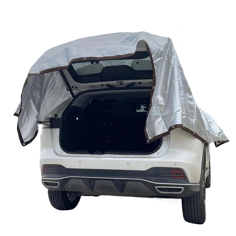 NEWFUN Schattennetz Auto, Sonnenschutznetz Auto,Schattennetz Alunetz,Reflektierende Schattenplane Camping, Aluminium Schattierungsnetz für Gewächshaus Patio Pflanze,Hund,Tiere (3 * 3M)