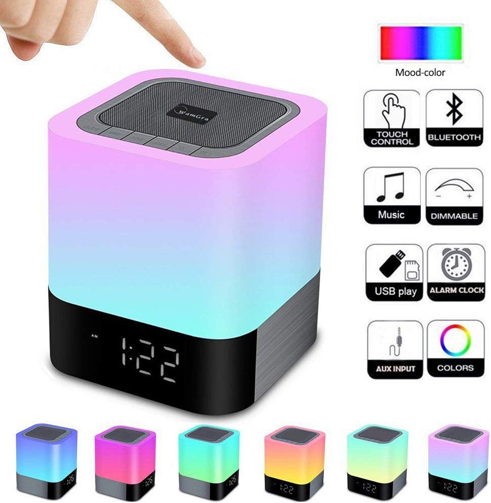 WamGra Alarm Clock Bluetooth Speaker Night Light. User Manual