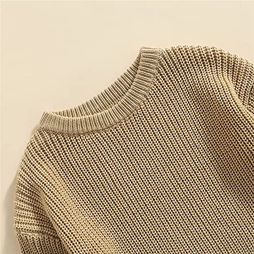 Image of Afunbaby Baby Girl Boy Knit Sweater Blouse Pullover Sweatshirt Warm Crewneck Long Sleeve Tops for Infant Toddler