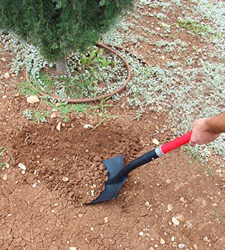 Tabor Tools Shovel With Rounded Blade And Comfortable D Grip 31 Inch Fiberglass Handle, Digging Spade. J201A. (D Handle, Round Blade)  #TOP4