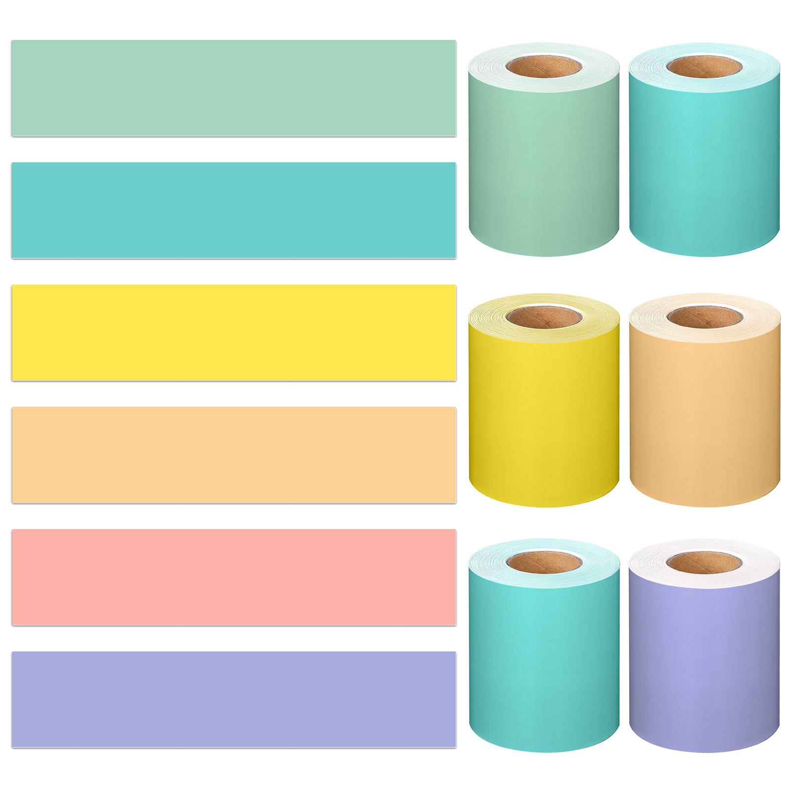 Fuutreo Bulletin Board Borders Set 6 Rolls 196. 85 ft x 3 Inch Colorful Classroom Borders Trim Bulletin Board Decorations for Office School Classroom
