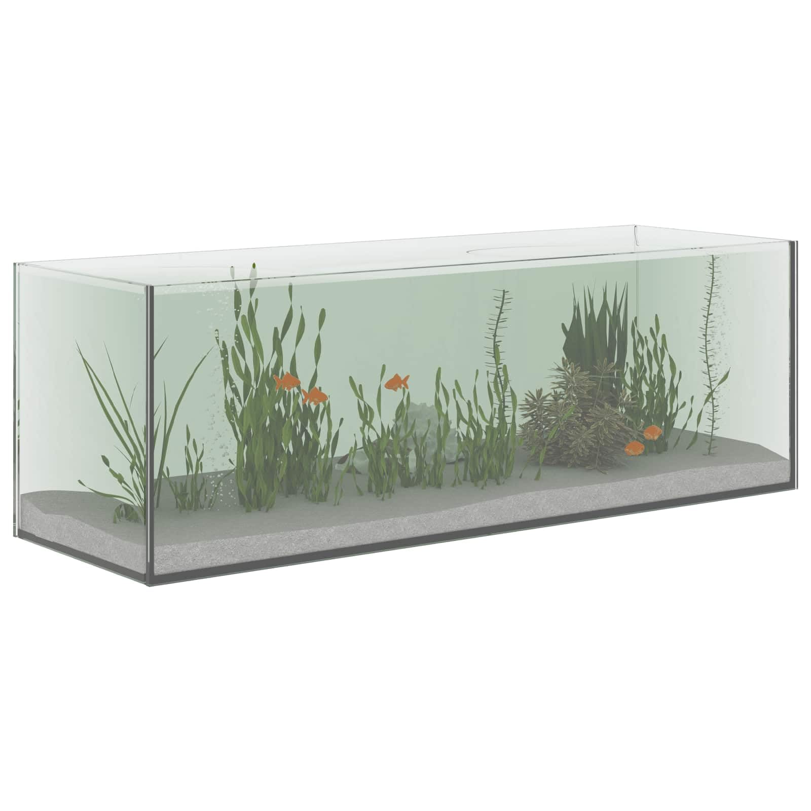Acuario de cristal transparente 60 x 20 x 20 cm con visión de 360 grados, a prueba de golpes y a prueba de fugas, adecuado para agua dulce y agua de mar, incluye bordes seguros para aquascape