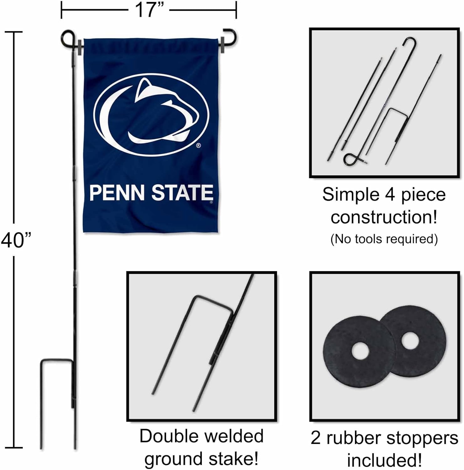 Penn State Nittany Lions Garden Flag with Stand Holder