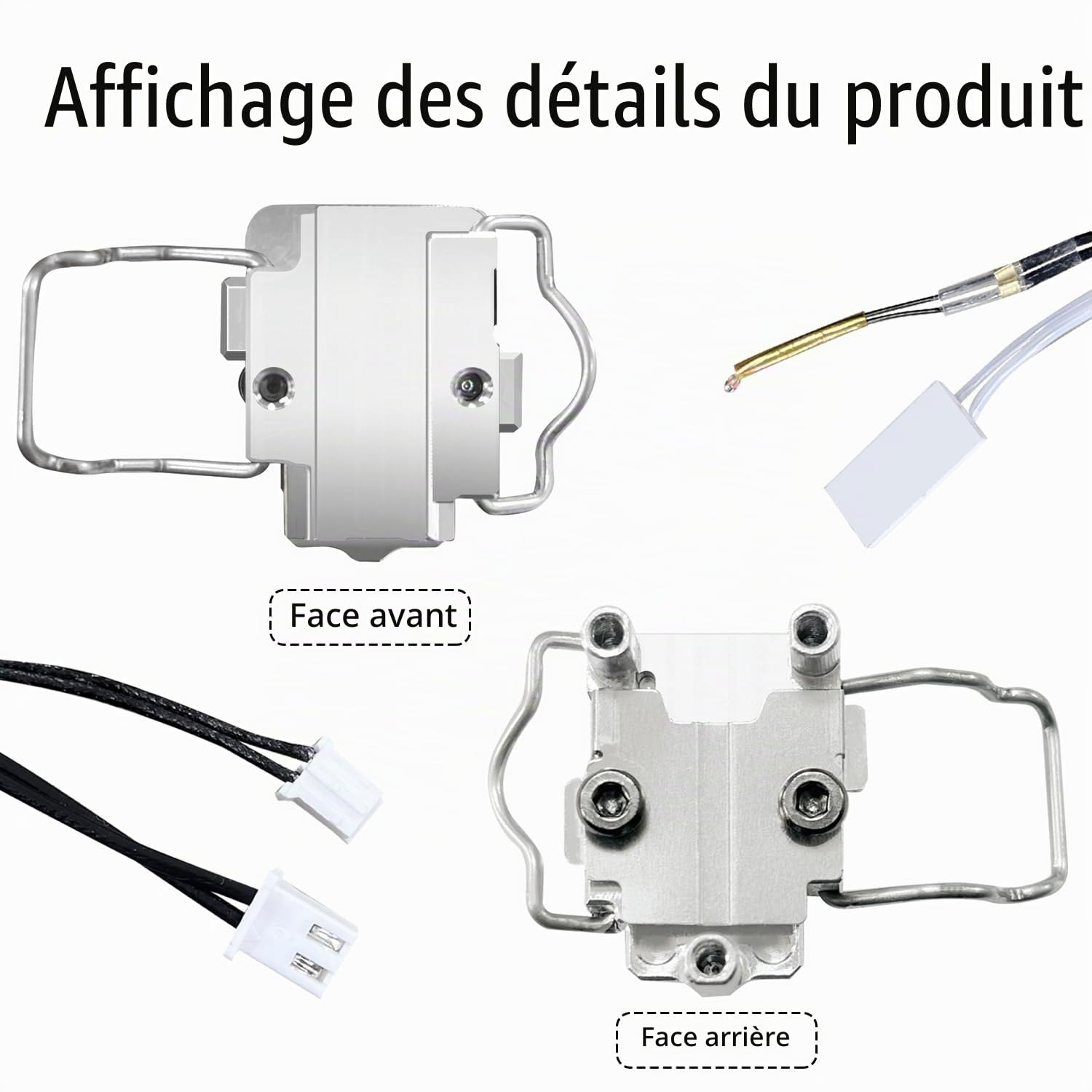 Hotend Chauffage Assembly & 2PK 0.4MM Buse pour Kobra X 3D Priner Élément de chauffage Kit Élément de chauffage Extrudeur de buse durcie extrémité chaude pour Anycubic Kobra X Accessoires