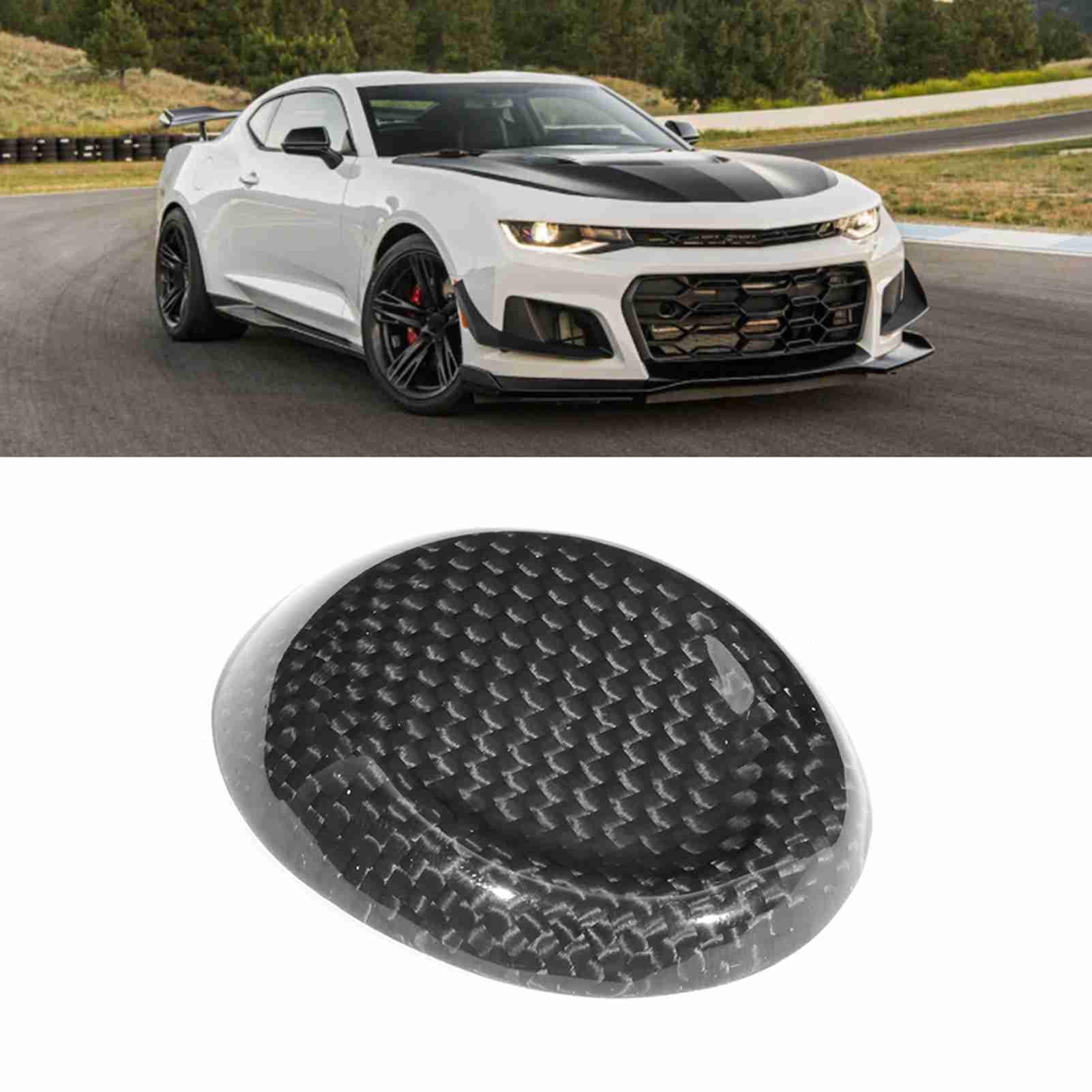 KIMISS Coperchio pomello cambio, adesivo pomello cambio in fibra di carbonio per Camaro 2016-2019