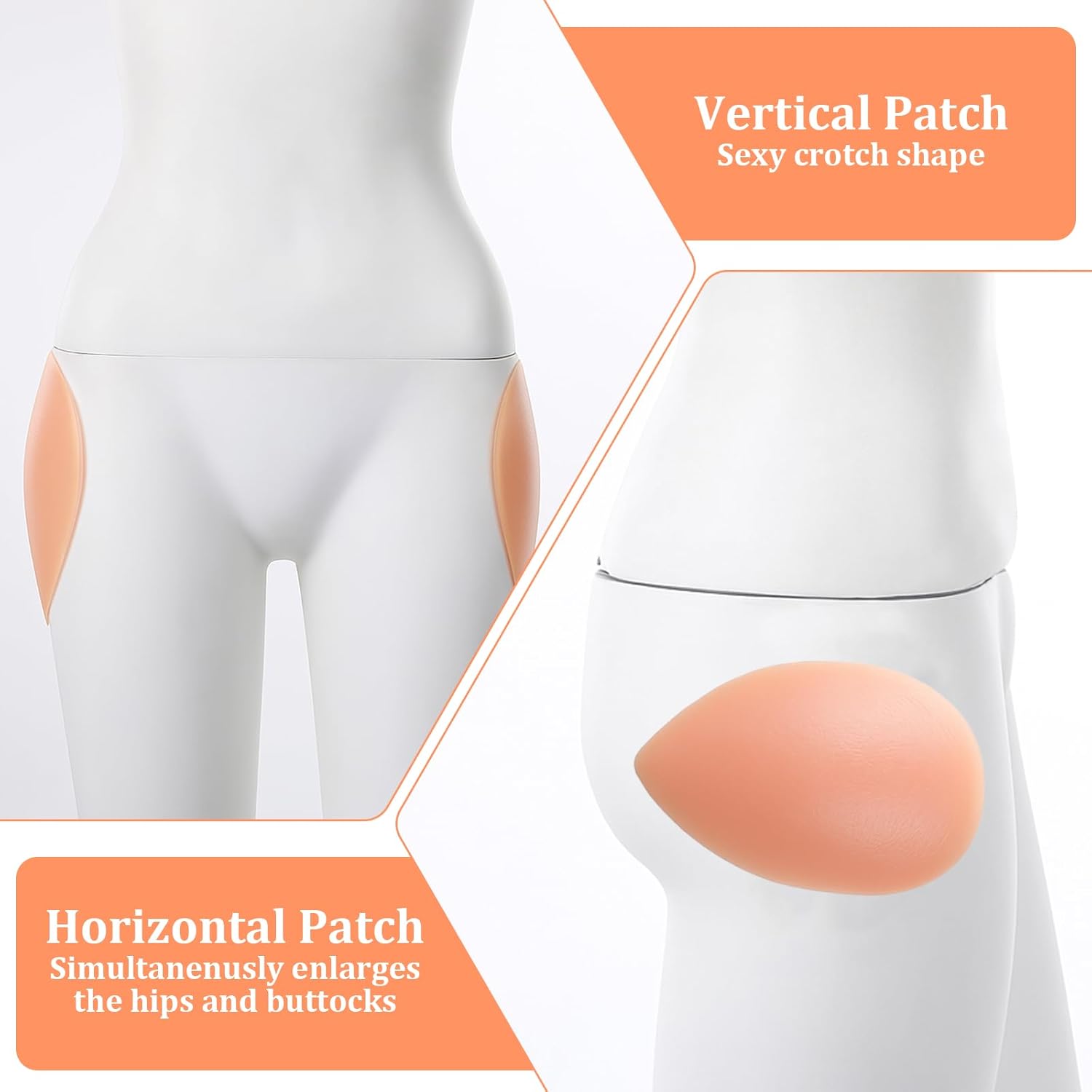 Silicone Hip Pads for Women, Hip Pads Shapewear Butt Pad Dip Shapewear Adhesive Reusable Butt Lift Enhancer Pad Dip Corrector for an Instant Hourglass Figure Skin - Image 7